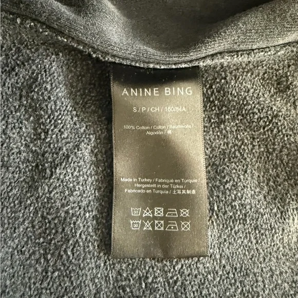 Anine Bing Alto Sweatshirt Retro Eagle - Washed Black S - Picture 4 of 4